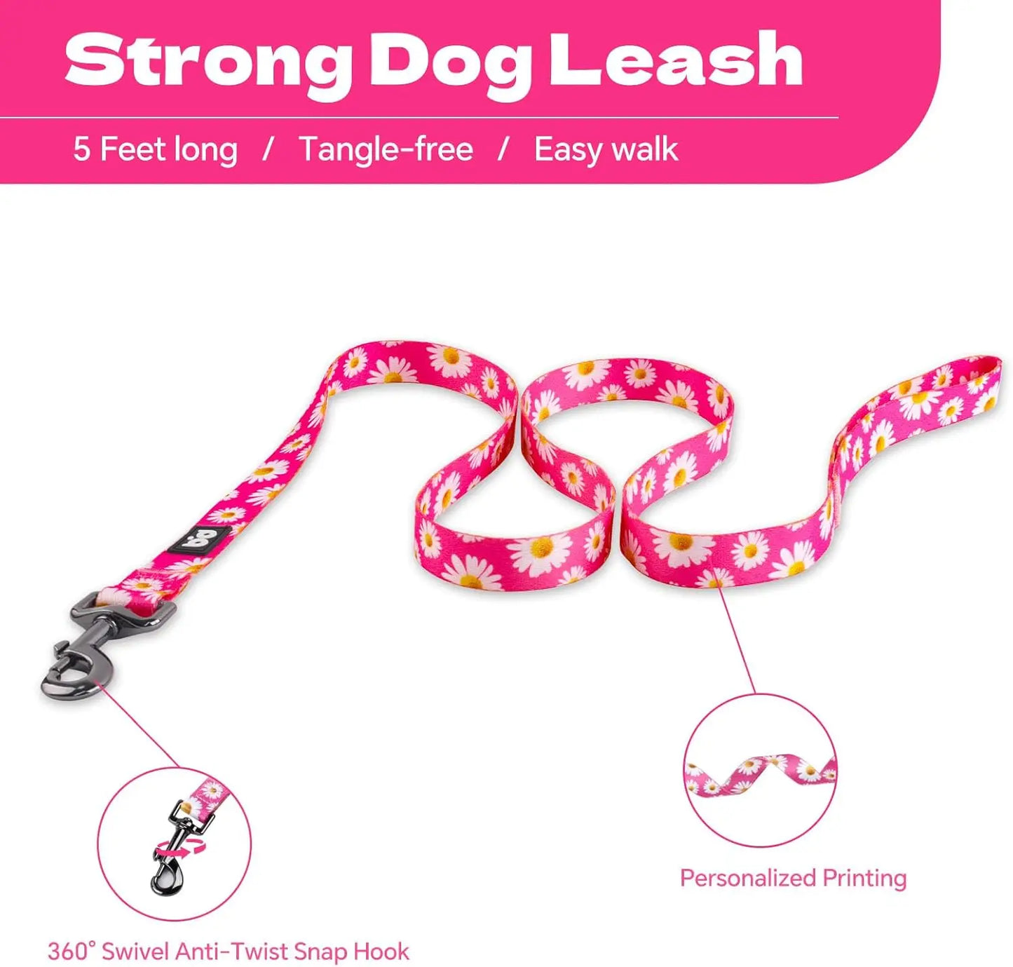 Adjustable Dog Harness & Leash Set, No-Pull Back Clip, Anti-Twist for All Dog Sizes