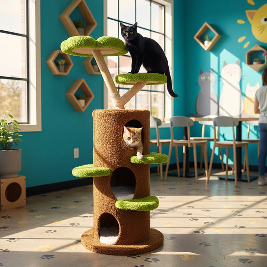 58.2” Tall Cat Tree for Indoor Cats, Large Cat Tower with Luxury Cat Condo, Cat Tree Tower with Soft Cushion, Scratching Board